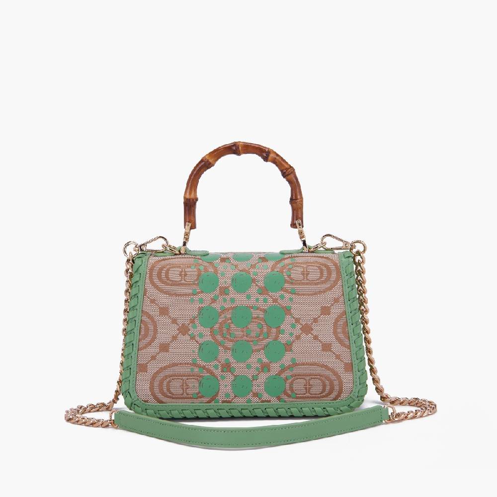 La Carrie BORSA A MANO MONOGRAM PISTACCHIO Vendita Calda
