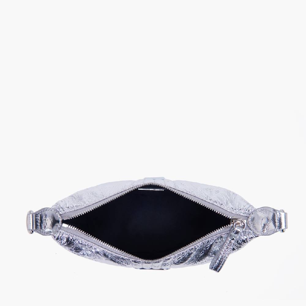 La Carrie MINI BORSA A SPALLA SHINY SILVER Vendita Economica