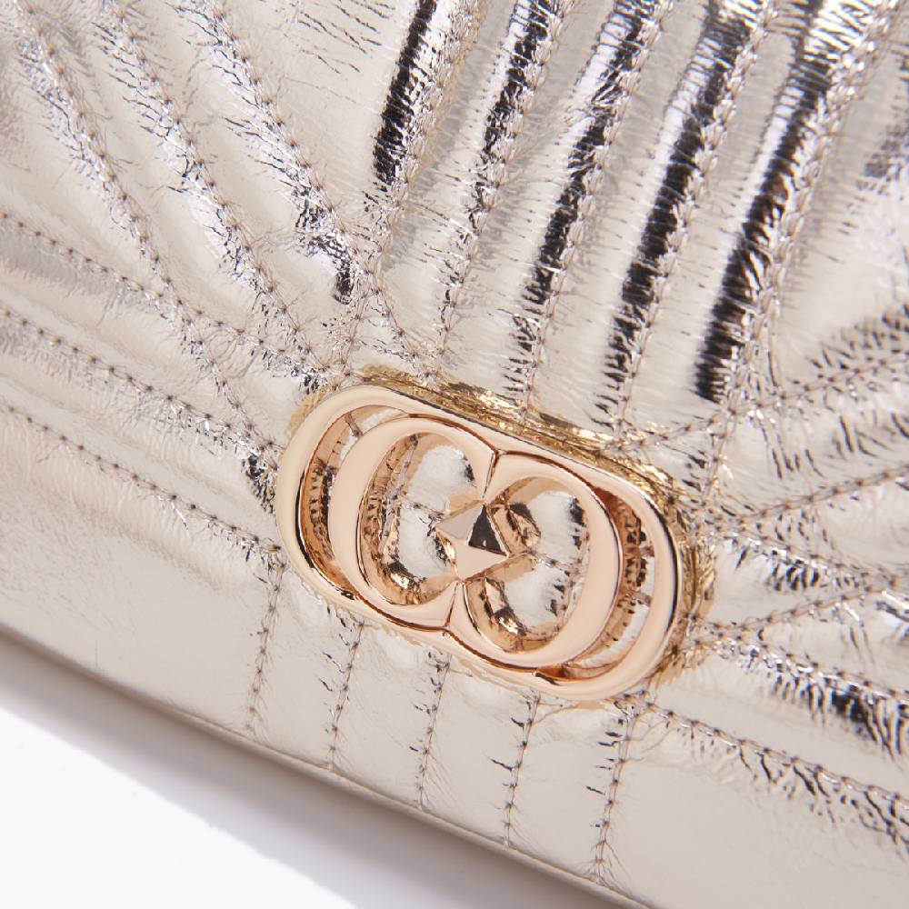La Carrie MINI BORSA A SPALLA SHINY GOLD Saldi Di Fabbrica