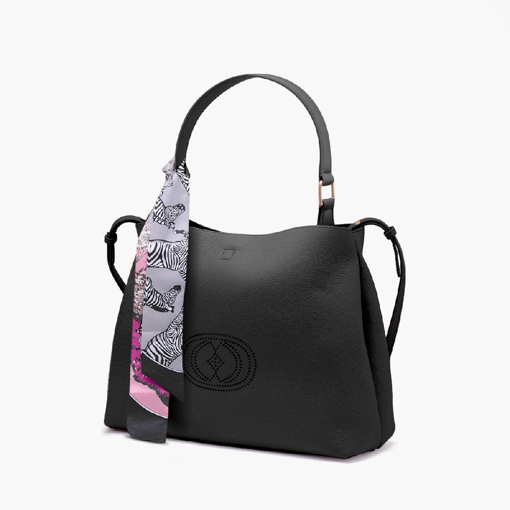 La Carrie BORSA SHOPPING DRILLED NERA Vendite Flash