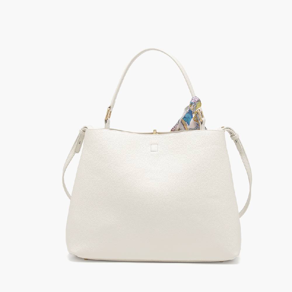 La Carrie BORSA SHOPPING DRILLED CREMA Negozio