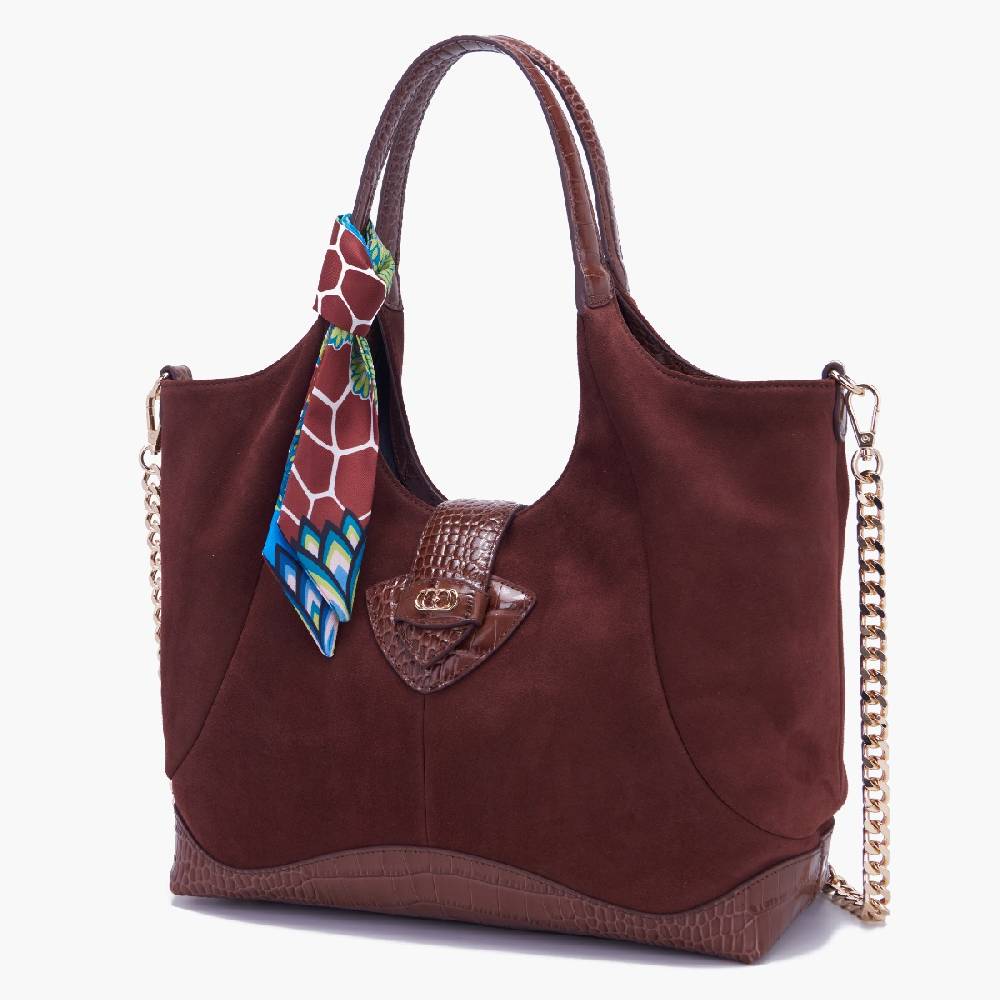 La Carrie BORSA SHOPPING TEMPEST BROWN Nuova