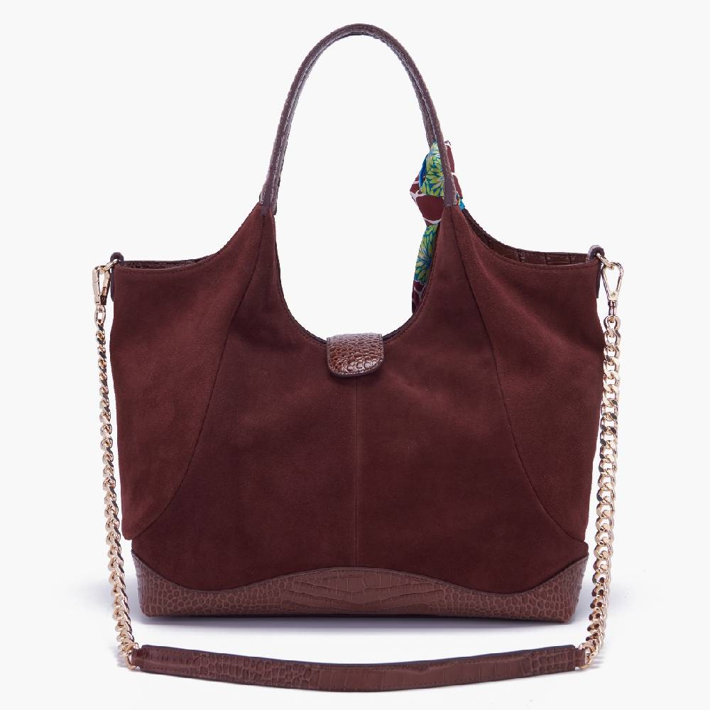 La Carrie BORSA SHOPPING TEMPEST BROWN Nuova