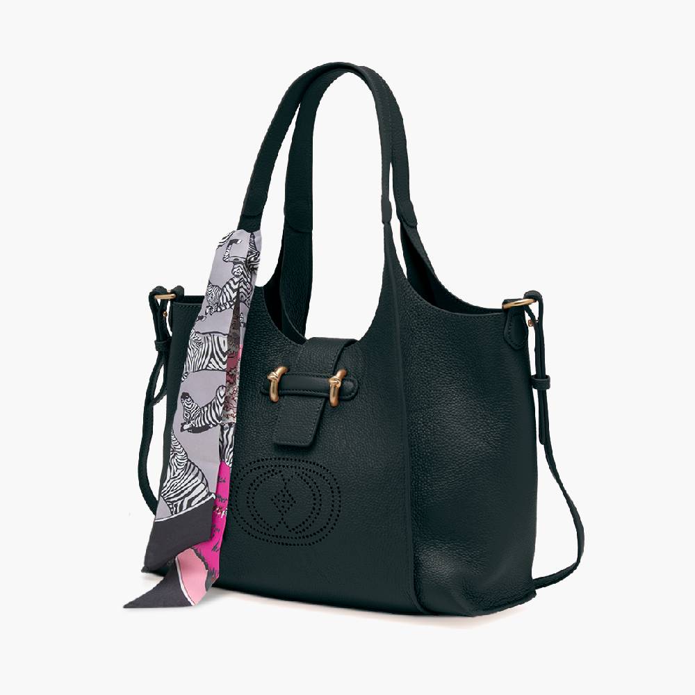 La Carrie BORSA SHOPPING DRILLED NERA Moda