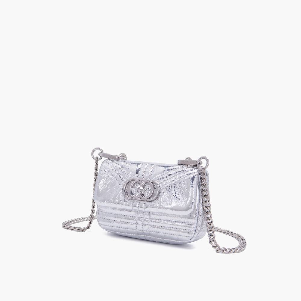 La Carrie MINI BORSA A SPALLA SHINY SILVER Italia