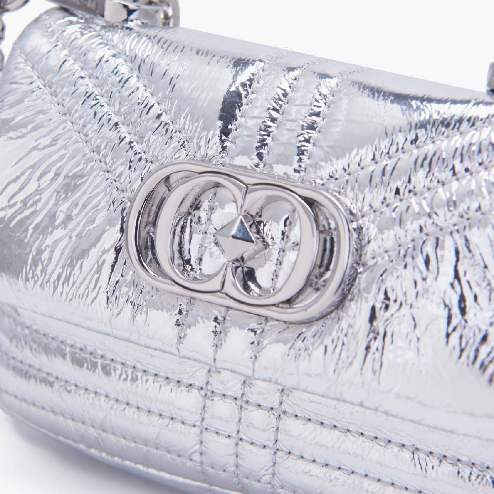 La Carrie MINI BORSA A SPALLA SHINY SILVER Italia