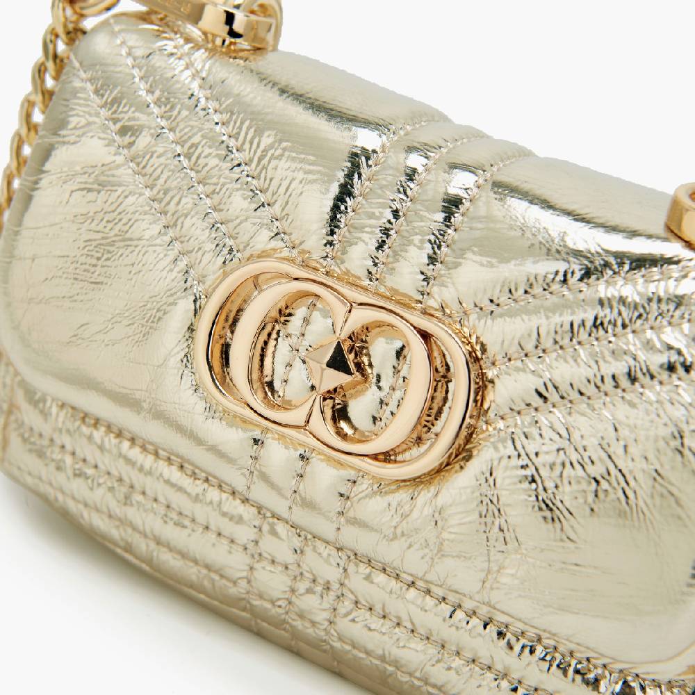 La Carrie MINI BORSA A SPALLA SHINY GOLD 2025