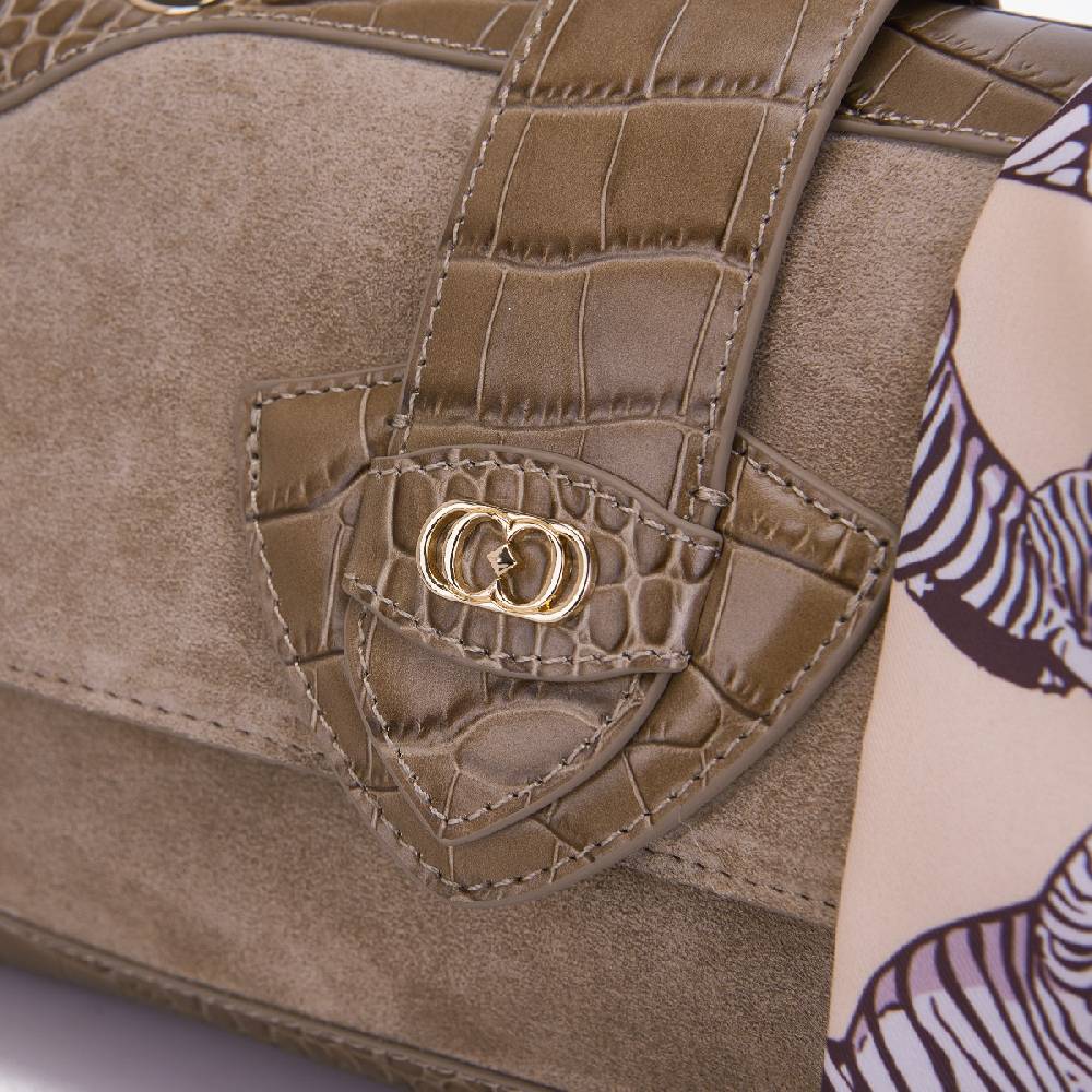La Carrie BORSA A SPALLA TEMPEST TAUPE In Linea