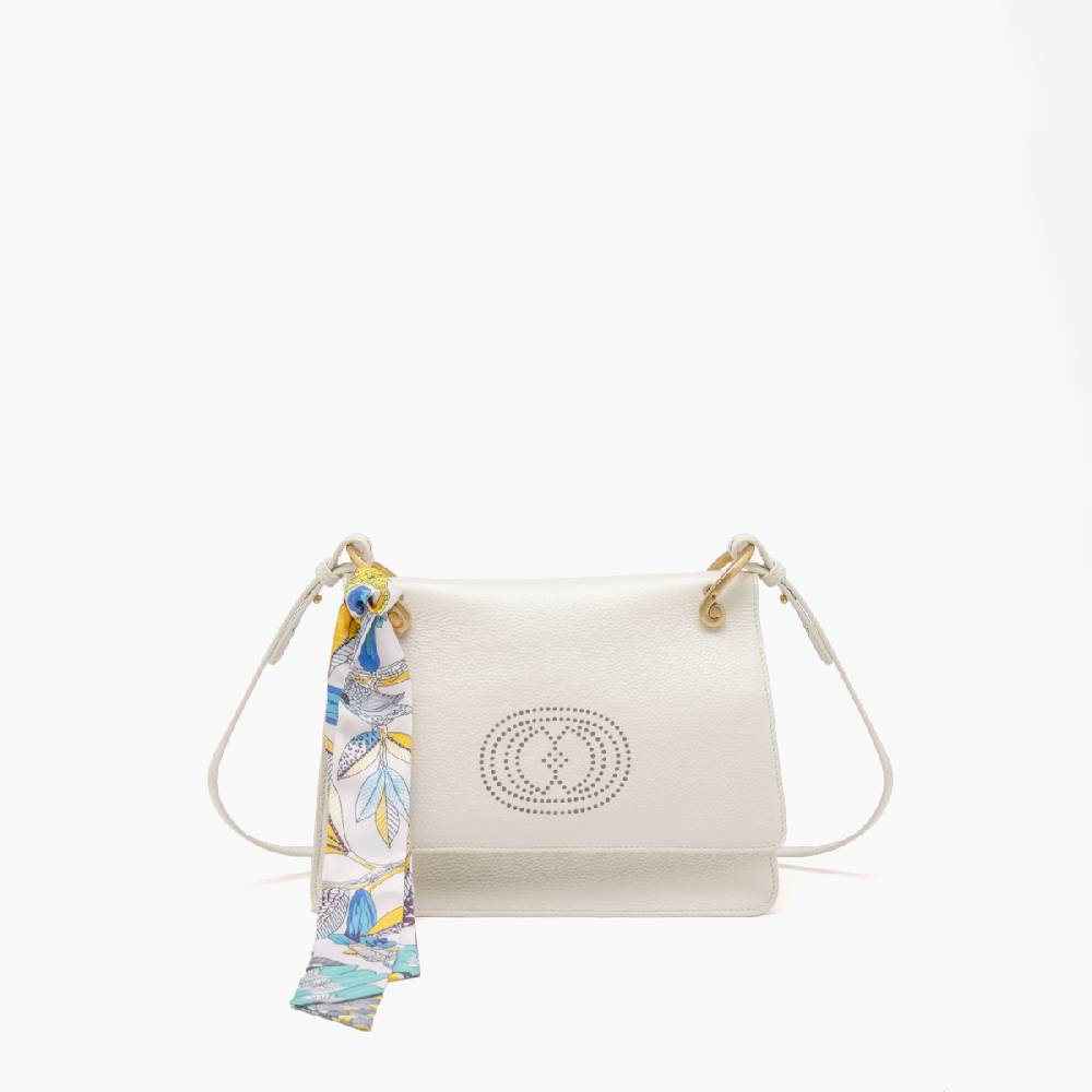 La Carrie BORSA A SPALLA DRILLED CREMA