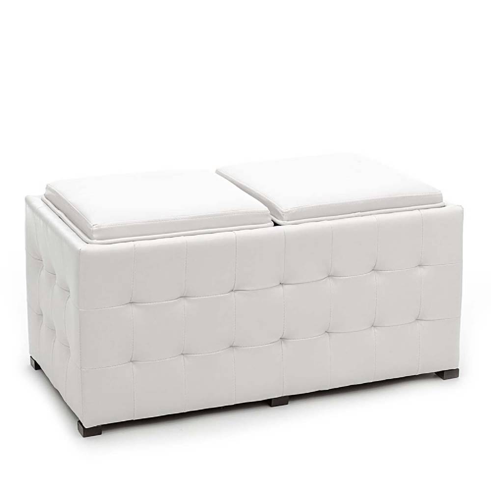 Oresteluchetta doppio pouf poggiapiedi LOWELL WHITE