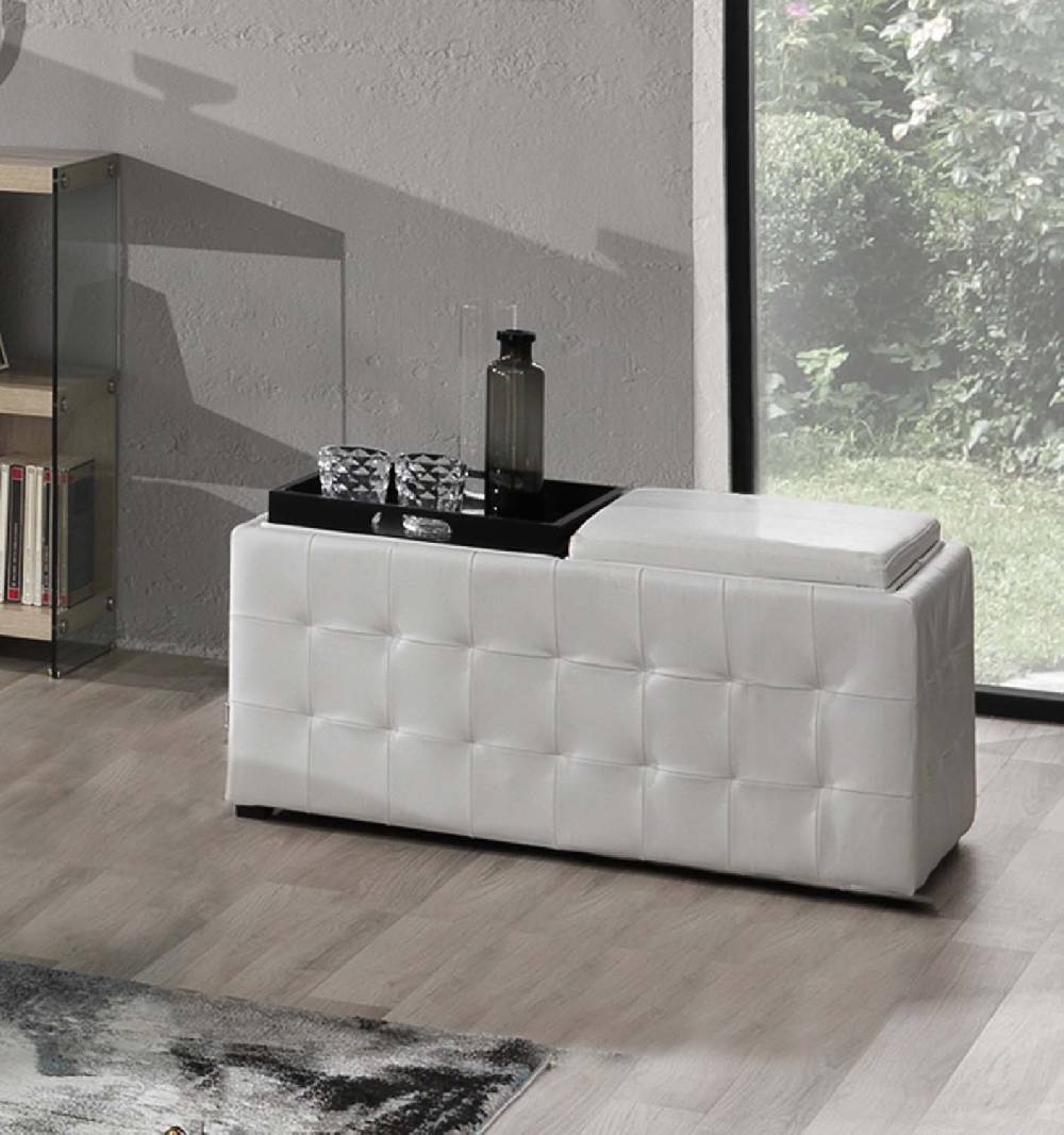 Oresteluchetta doppio pouf poggiapiedi LOWELL WHITE Acquista Ora