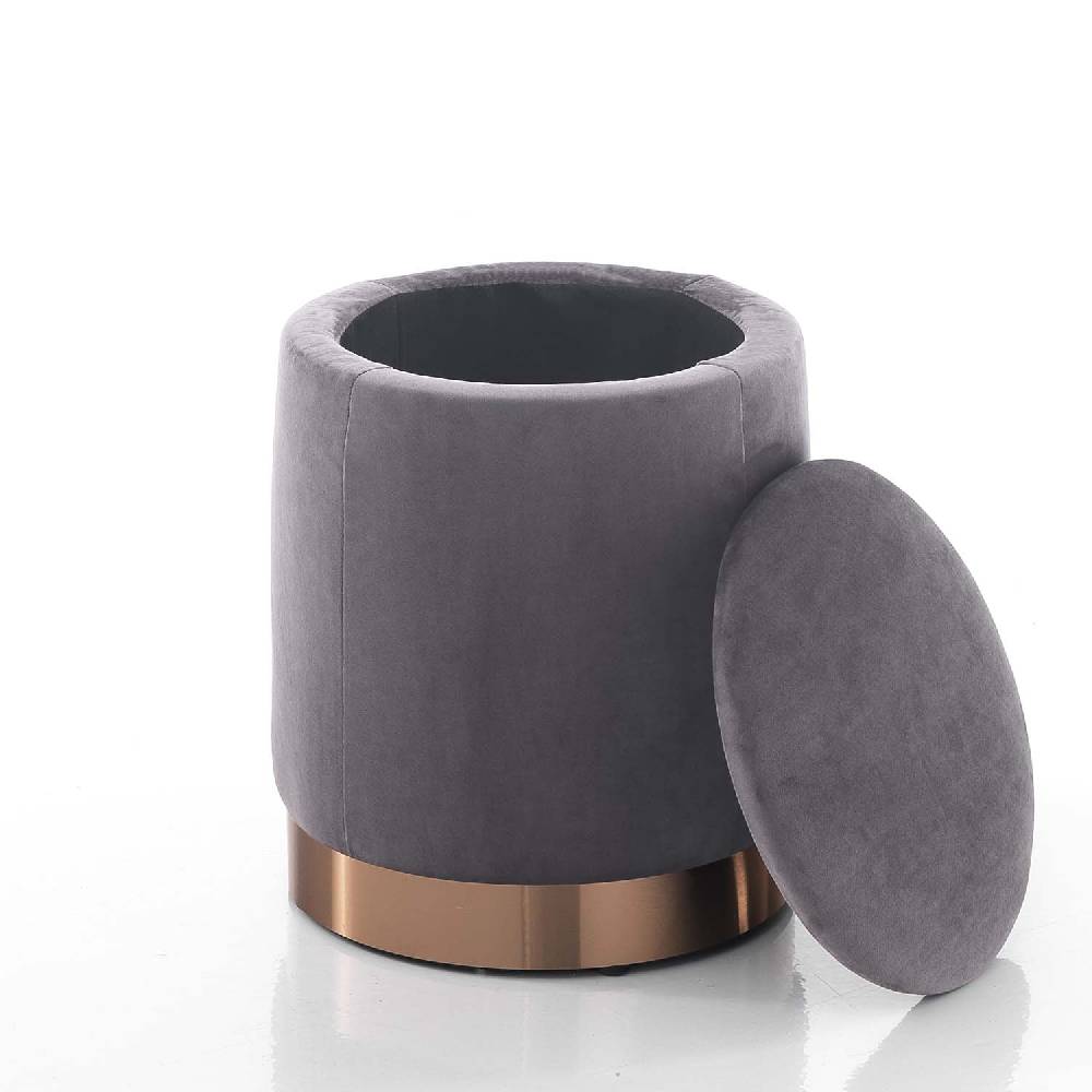 Oresteluchetta Pouf imbottito contenitore OHIO GREY Promozione Limitata