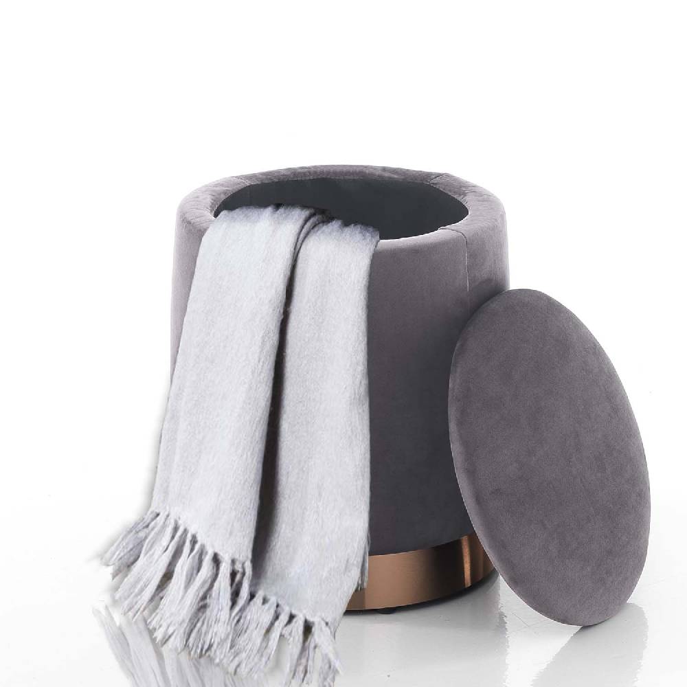 Oresteluchetta Pouf imbottito contenitore OHIO GREY Promozione Limitata