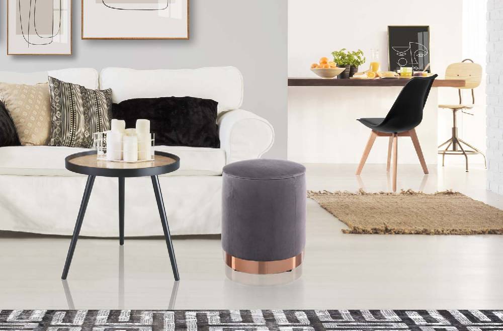 Oresteluchetta Pouf imbottito contenitore OHIO GREY Promozione Limitata