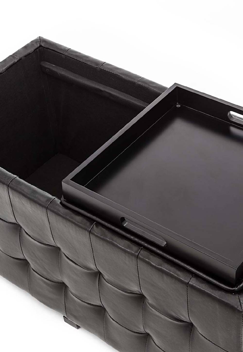 Oresteluchetta doppio pouf poggiapiedi LOWELL BLACK Sottocosto