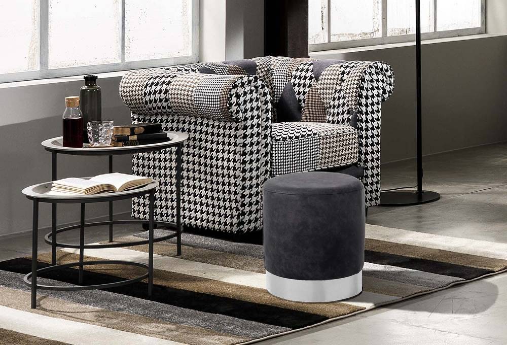 Oresteluchetta pouf / sgabello GROVE DARK GREY Novità