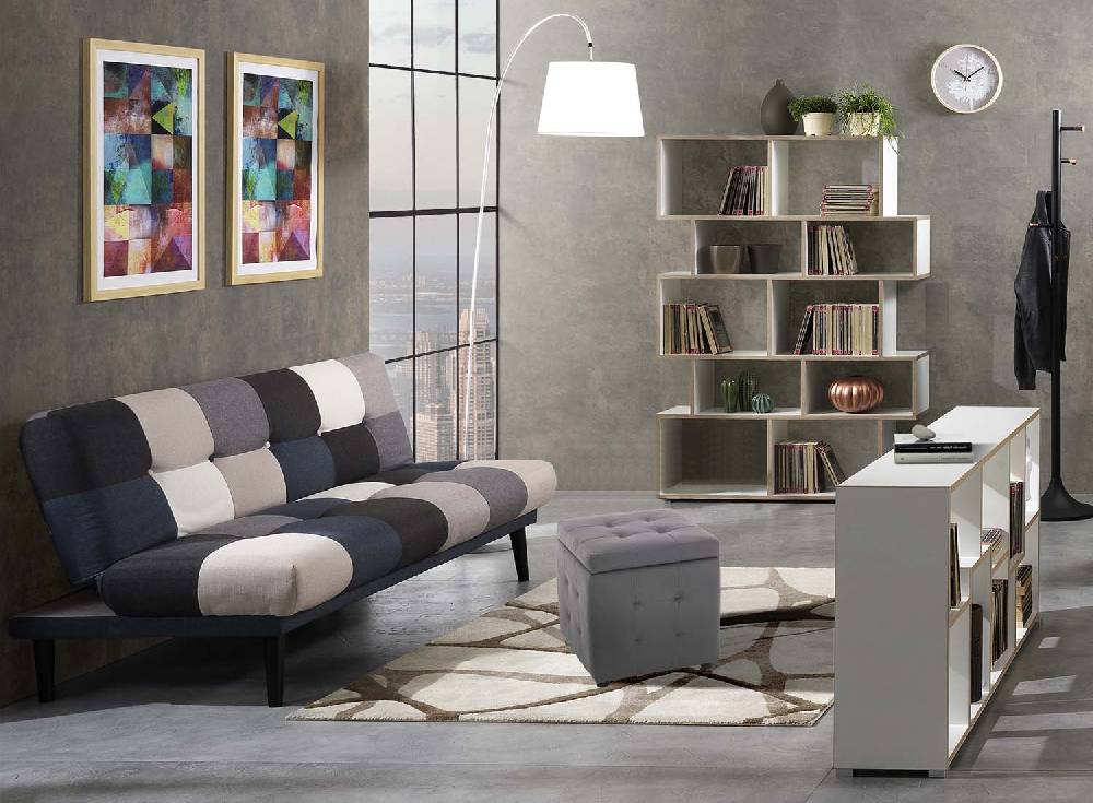 Oresteluchetta Pouf contenitore KILLEEN DARK GREY Presa