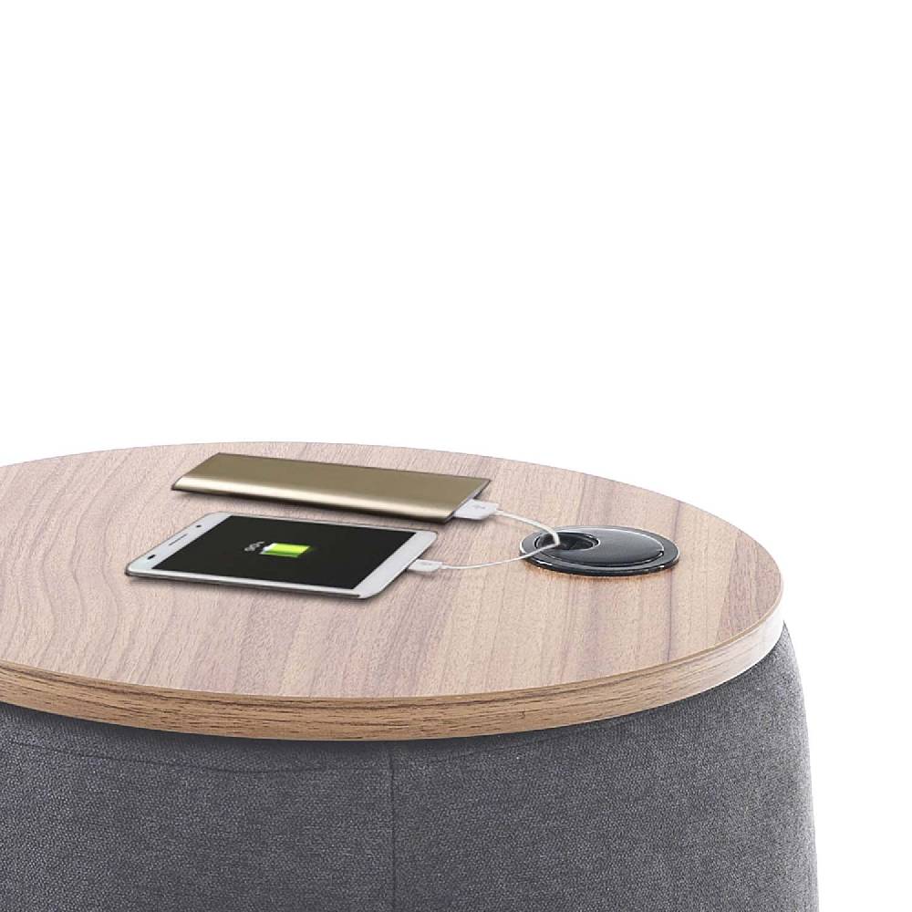 Oresteluchetta Pouf imbottito contenitore ANCHOR DARK GREY Economico