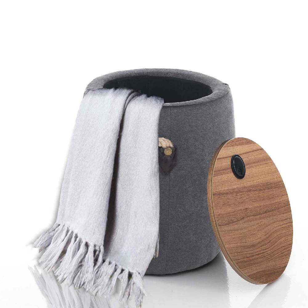 Oresteluchetta Pouf imbottito contenitore ANCHOR DARK GREY Economico