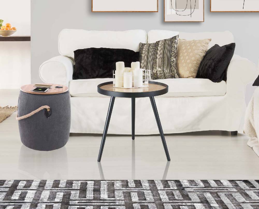 Oresteluchetta Pouf imbottito contenitore ANCHOR DARK GREY Economico