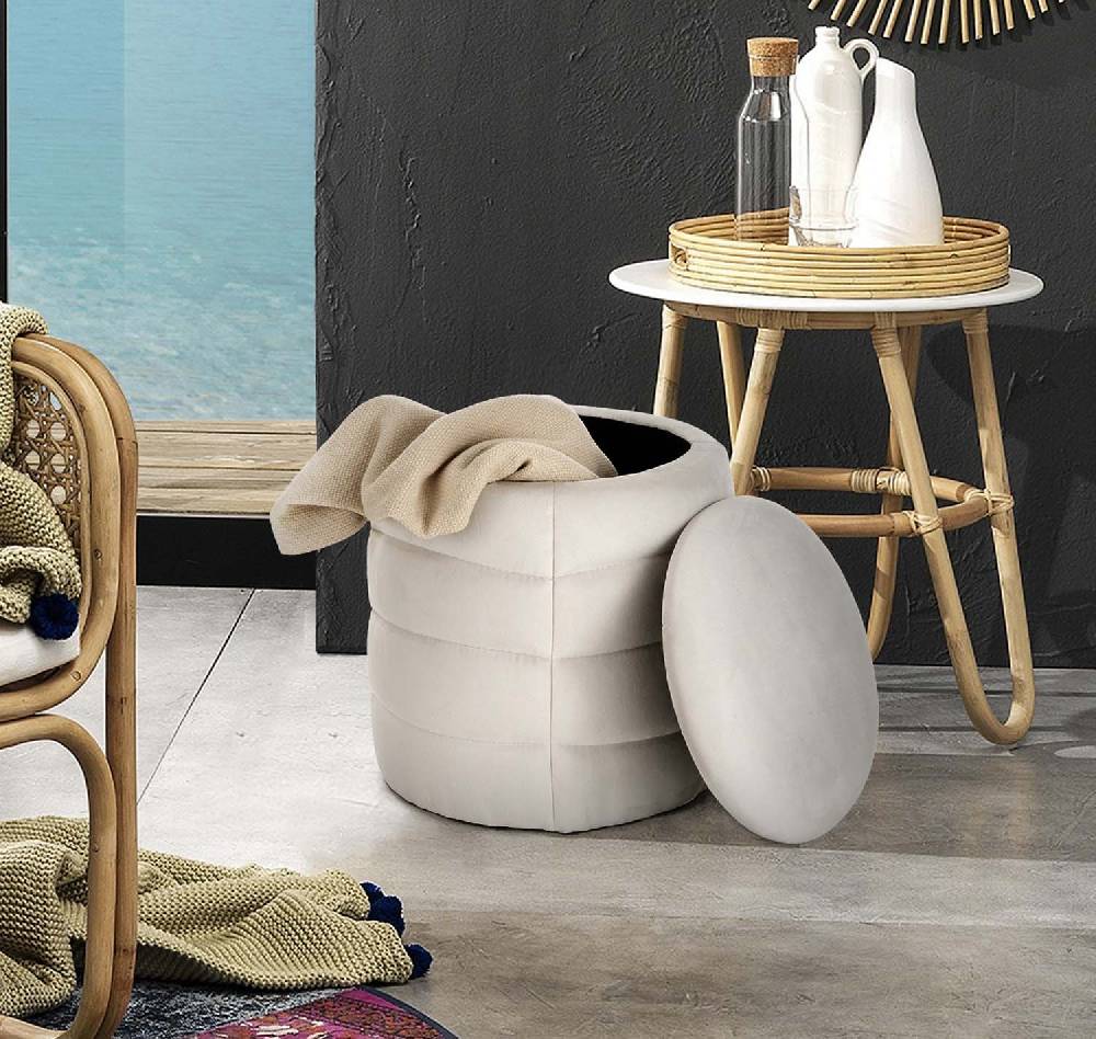 Oresteluchetta Pouf imbottito contenitore BURLEY WHITE Italia