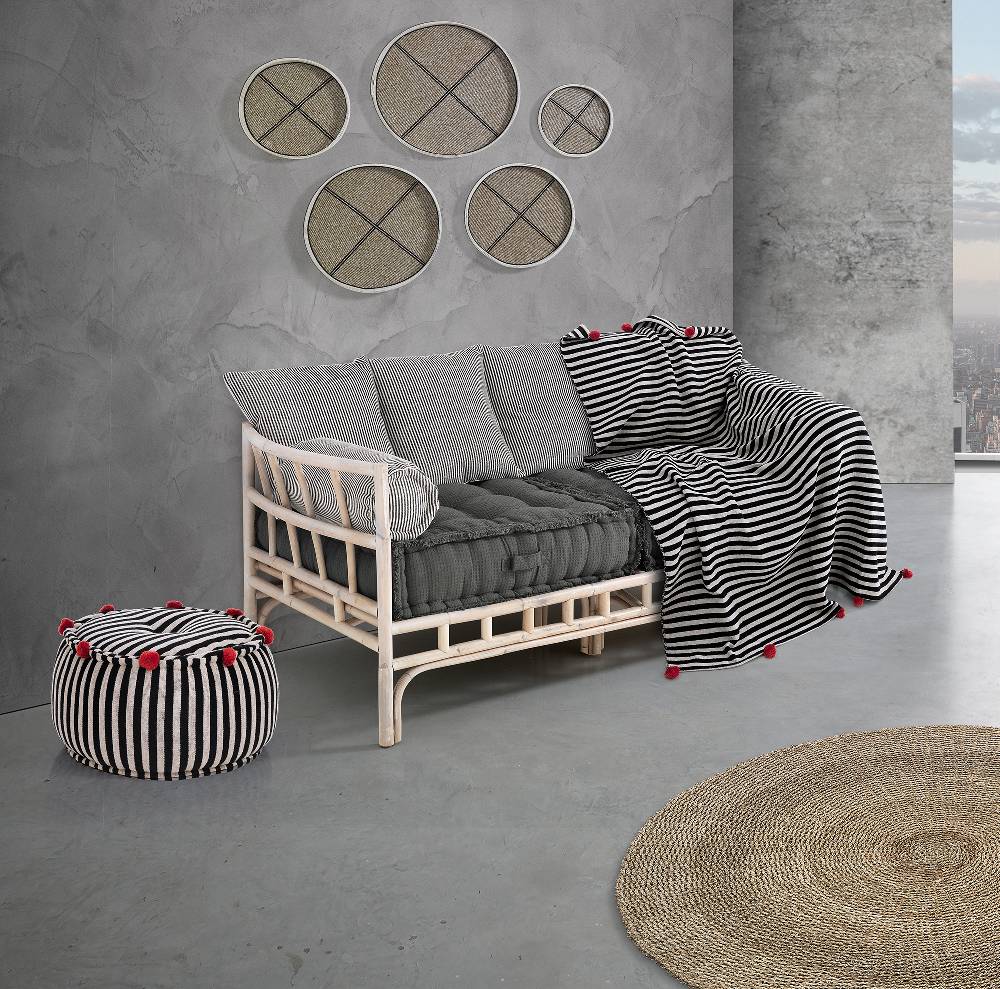 Oresteluchetta Pouf rotondo STRIPE-B CORAL Negozi Online