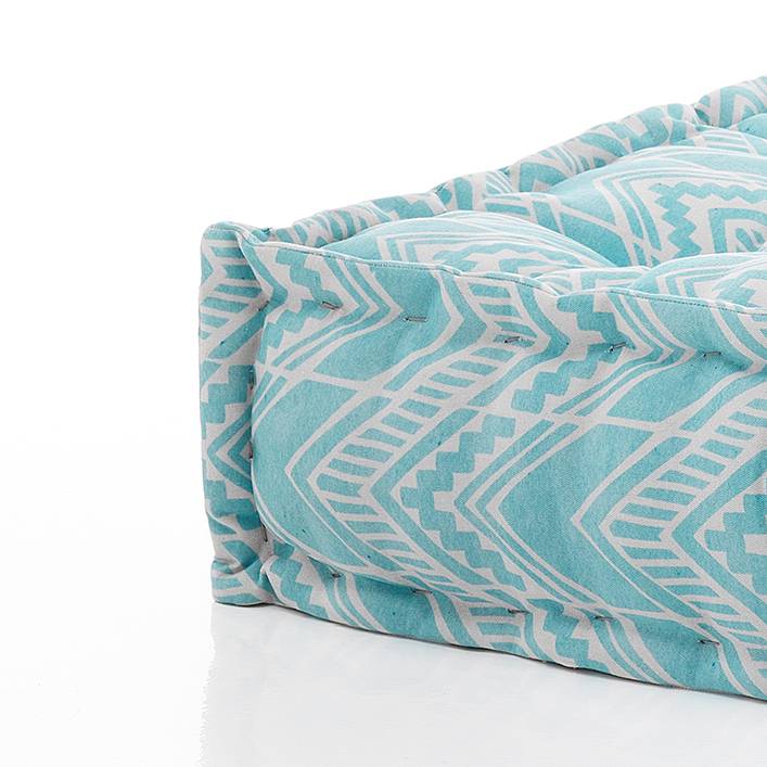 Oresteluchetta Pouf quadrato OUTDOOR IKAT MINT Spedizione Gratuita