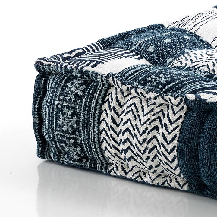 Oresteluchetta Pouf quadrato YANTRA WHITE/BLUE In Saldo