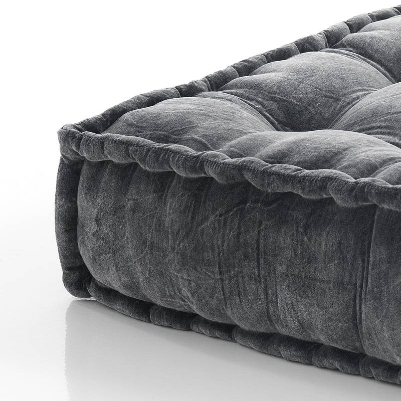 Oresteluchetta Pouf quadrato VELLUTO YANTRA GREY 2025