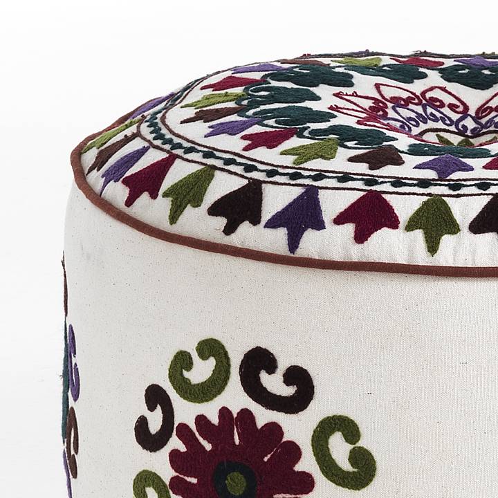 Oresteluchetta Pouf rotondo YANTRA WHITE Pezzi Unici