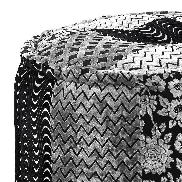 Oresteluchetta Pouf rotondo YANTRA BLACK/GREY Negozi Online