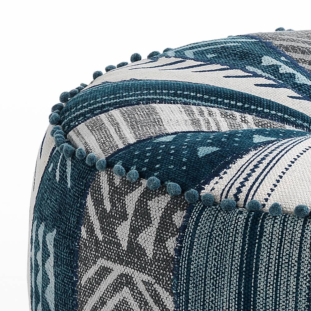 Oresteluchetta Pouf rotondo YANTRA BLUE PATCH Promozione Limitata
