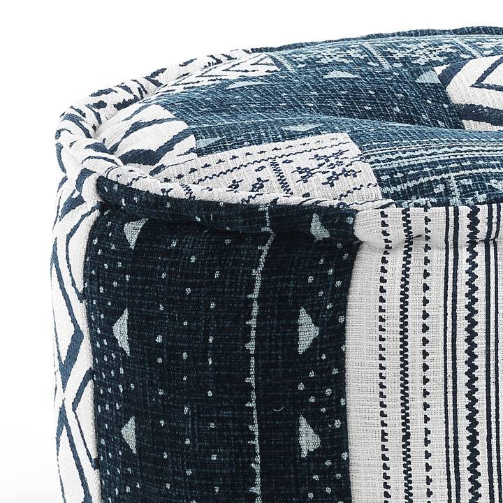 Oresteluchetta Pouf rotondo YANTRA WHITE/BLUE Fino Al -60%