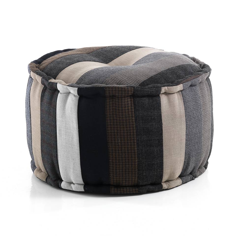 Oresteluchetta Pouf rotondo YANTRA STRIPES