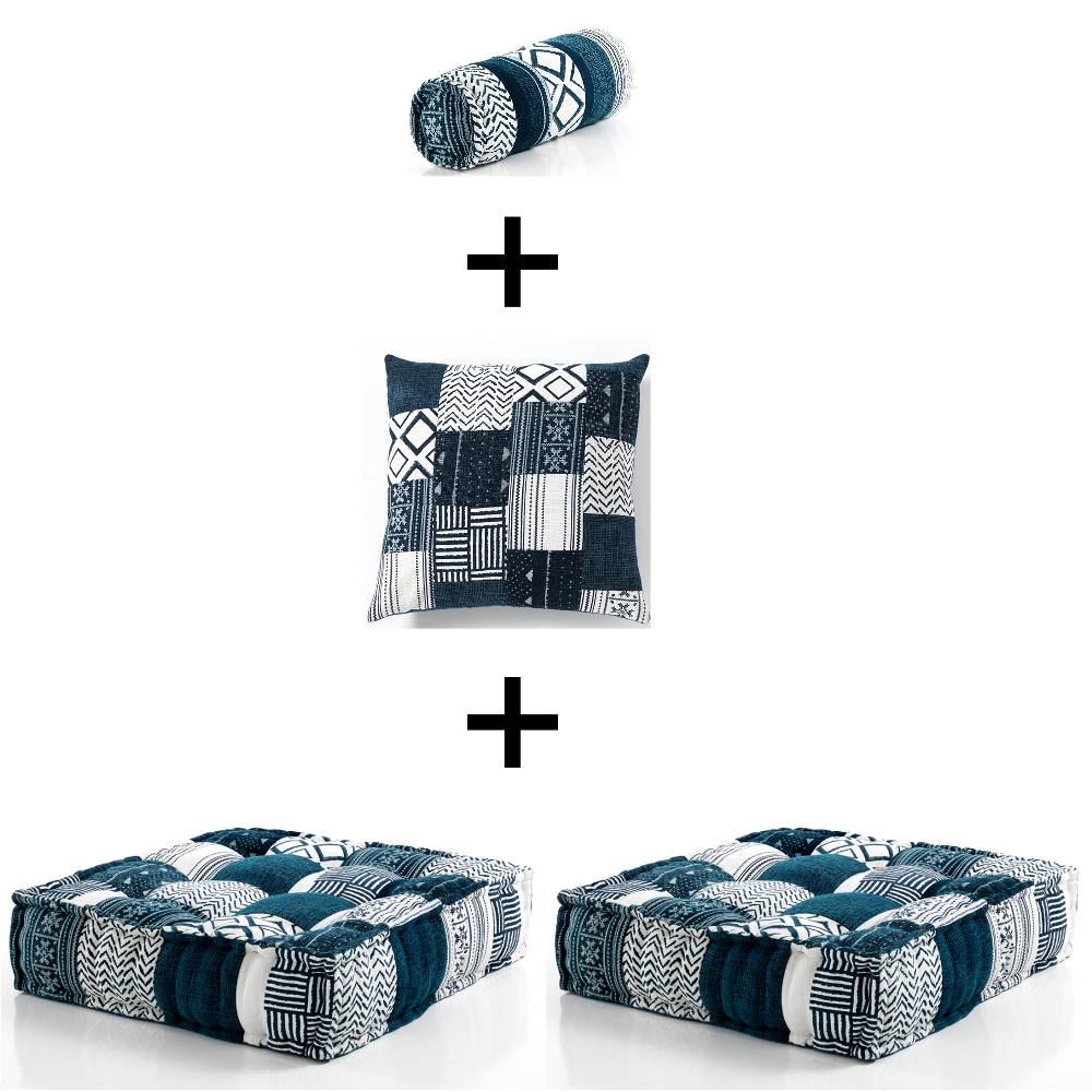 Oresteluchetta Divano 2 posti WHITE/BLUE ISY Composizione 79 Pezzi Unici