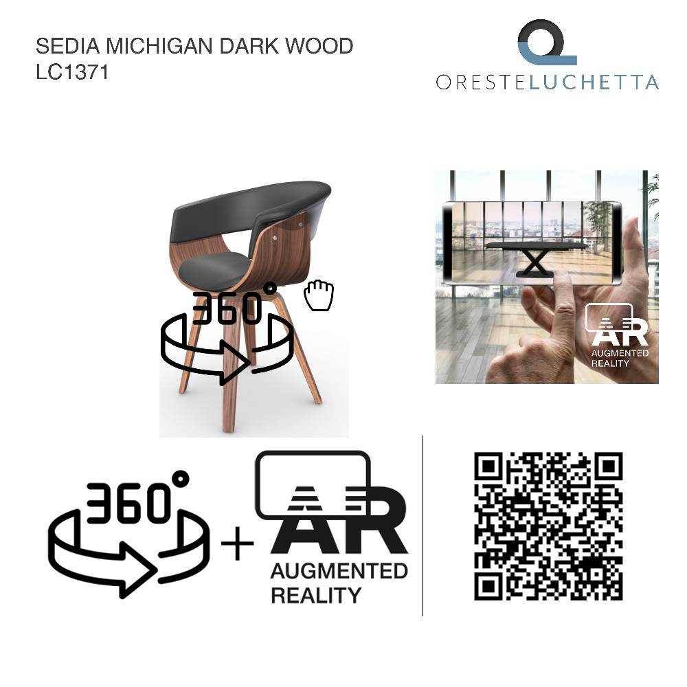 Oresteluchetta SEDIA MICHIGAN DARK WOOD Limitato a 3 giorni