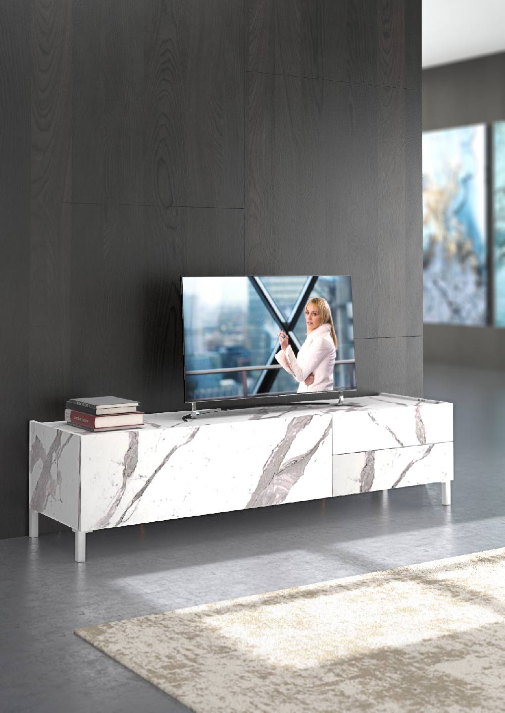 Oresteluchetta PORTA TV BURHAM WHITE MARBLE Fino al 65% di sconto