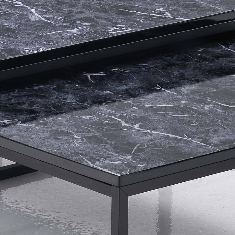 Oresteluchetta Set 2 tavolini OMAHA BLACK MARBLE Prezzo basso