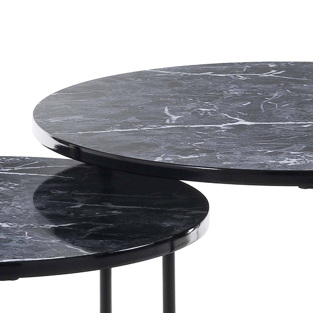 Oresteluchetta Set 2 tavolini OMAHA BLACK MARBLE Offerta settimanale