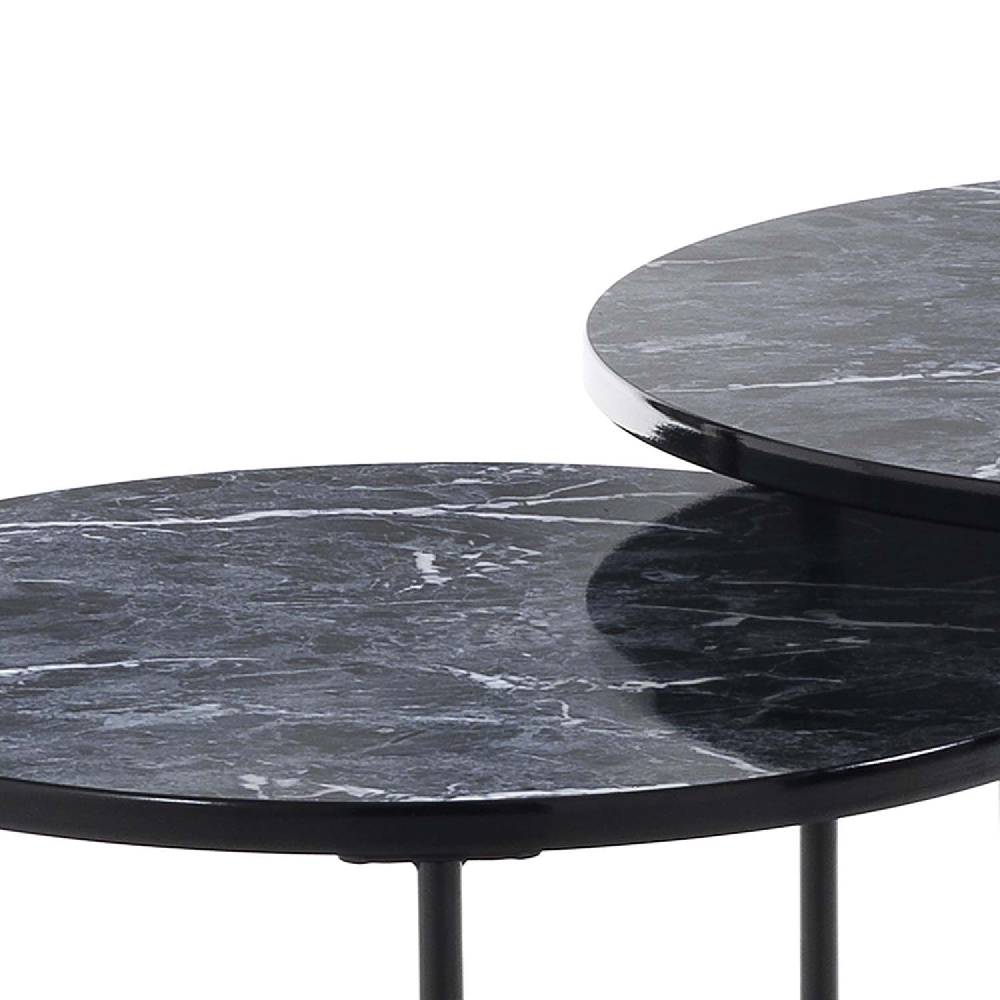 Oresteluchetta Set 2 tavolini OMAHA BLACK MARBLE Offerta settimanale