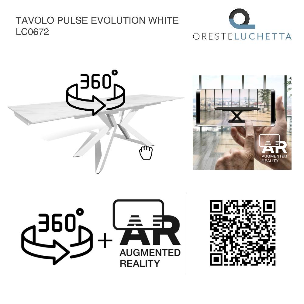 Oresteluchetta Tavolo allungabile PULSE EVOLUTION WHITE Sconto di tempo limitato