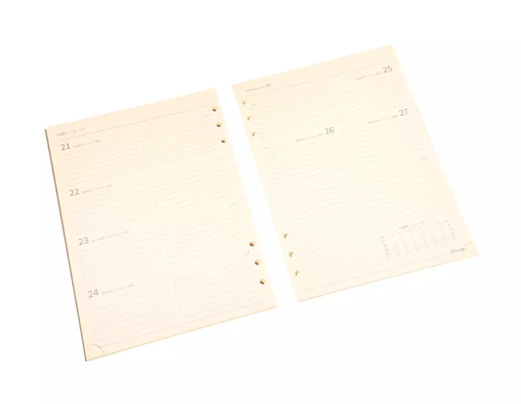 Pineider Agenda Settimanale Milano 2025 in Canvas - 17x24 cm Novità