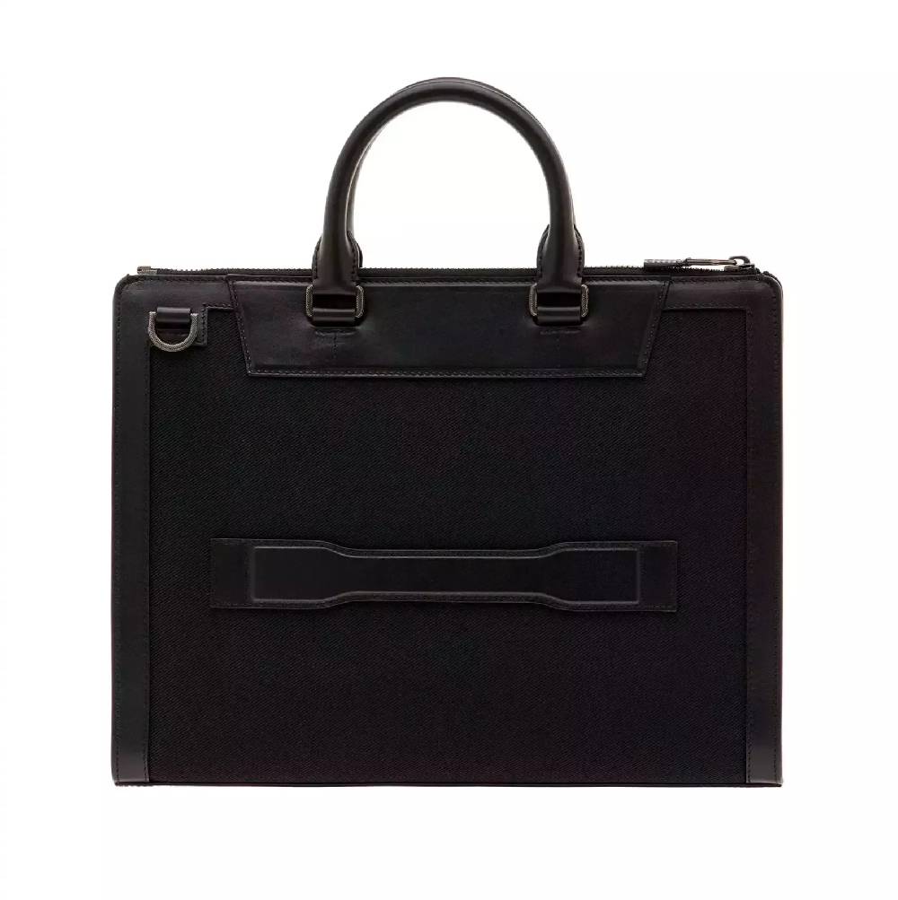 Pineider Slim Briefcase in Metro Nylon Vendita Calda