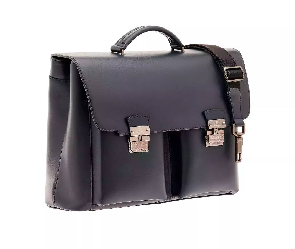 Pineider Double Briefcase in Metro Smooth Shopping Online