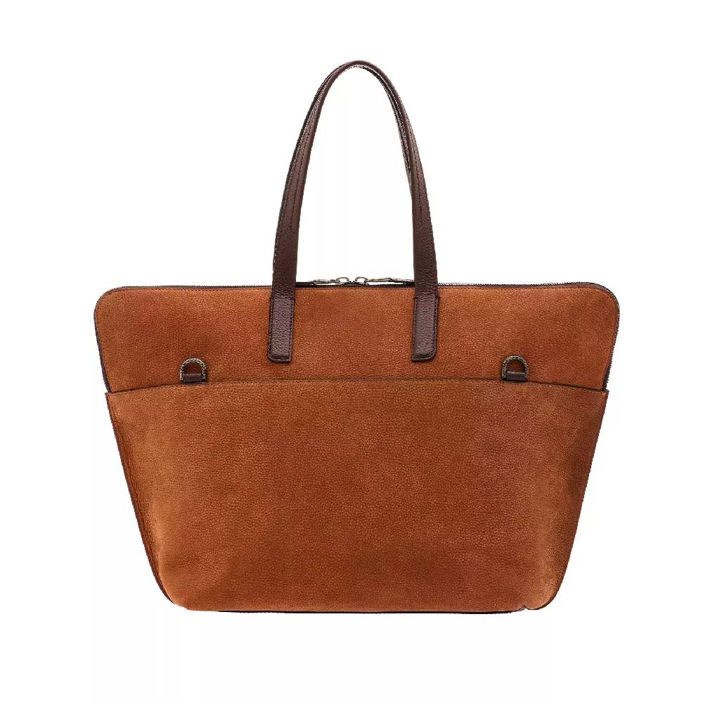 Pineider Saddle Tote Bag in Nabuk Online