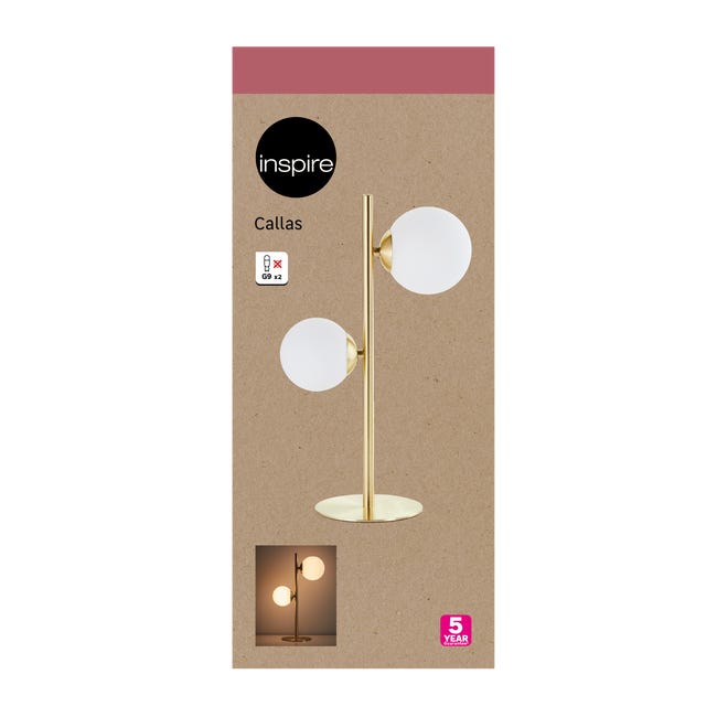 Leroymerlin Lampada da tavolo glamour Callas 2xG9 INSPIRE Offerte