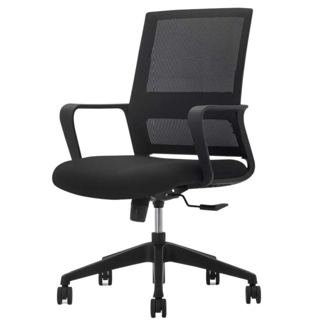 Leroymerlin Sedia Ufficio Ergonomica Supporto Lombare Regolabile e Traspirante - Nero Saldi Di Fabbrica