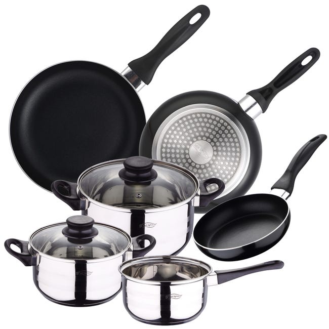Leroymerlin Pentole in acciaio inox 5pz con Set 3 padelle Ø16 20 24 in alluminio pressofuso I Più Venduti
