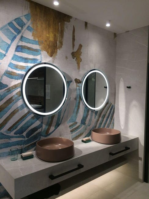 Leroymerlin STYLE GLASS Specchio Bagno Tondo VENERE Diamentro 60 cm Made in Italy Specchio Parete Retroilluminato a Led Vendite Flash