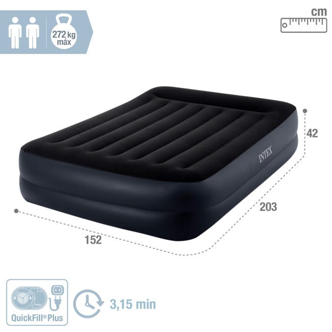 Leroymerlin Intex 64124ND - Materasso Dura-Beam Pillow Rest Raised Autogonfiante 152x203x42 cm Nuova